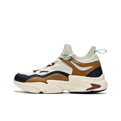 361° Slip Устойчивый к истиранию Дышащий Низкий Топ Толстая подошва Кроссовки Мужские Кремовый