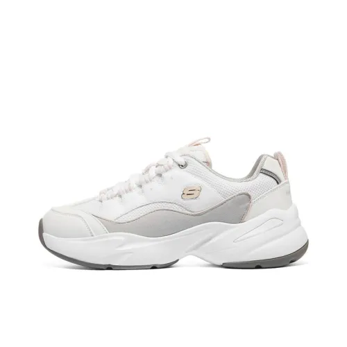 Skechers D'LITES 3,0 Cousin Low Топ Толстоподошвенные кроссовки Женские Белые Розовые