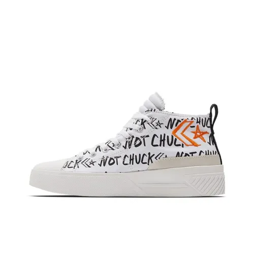 Конверс Not A Chuck Износостойкий Дышащий Легкий MID Топ Кеды Унисекс Белый Черный