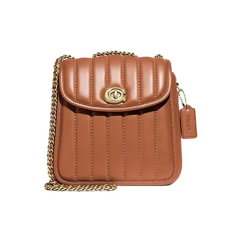 COACH Madison Кожа Рюкзак Маленький Женский Винтаж Коричневый