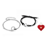 Чёрный и Серебряный Пара + украшенная коробка для подарка "Любовь"