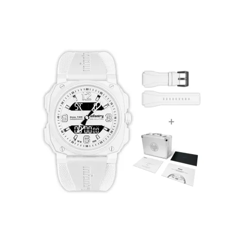 INFANTRY Small Ice Transparency Электронный механизм Силиконовый ремешок Часы Женские Белый циферблат