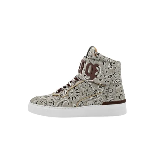 PHILIPP PLEIN Hi Топ Скейтборд Кроссовки Высокие Светло-Зеленые Мужские