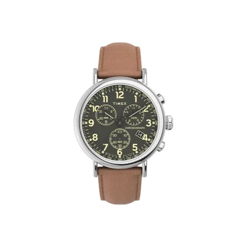 TIMEX WATERBURY Collection Мужские часы Кварцевый механизм Кожаный ремешок 41 Зеленый циферблат TW2V27500