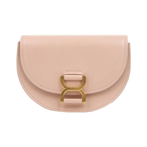Chloe Marcie Smooth Calfskin Flap Bag Crossbody Mini Women's Pink