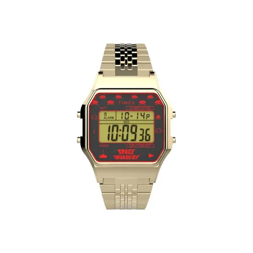 TIMEX T80 Collection Часы Электронный механизм Нержавеющая сталь Ремешок 34 мм Красный циферблат Унисекс