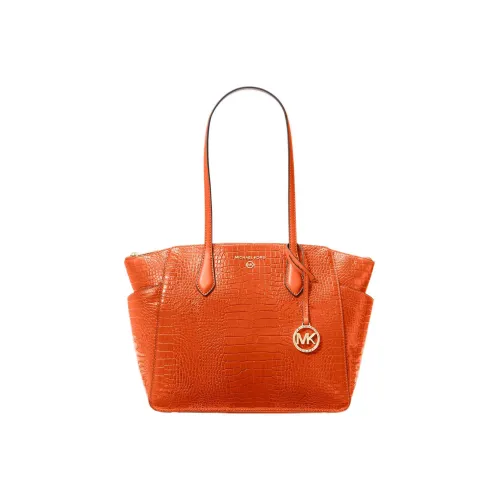 MICHAEL KORS Marilyn Кожа Тоут Сумка Сумка для покупок Сумка на плечо Сумка среднего размера Женская Апельсин