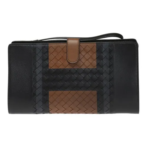 Bottega Veneta Intrecciato Телячья кожа Клатч Мужской Черный Коричневый