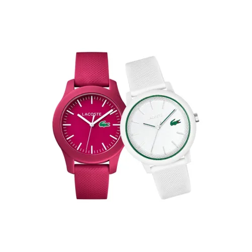 LACOSTE 12,12 Collection Наручные часы Кварцевый механизм Силиконовый ремешок 38 мм Розовый циферблат Унисекс 2000957+2011169
