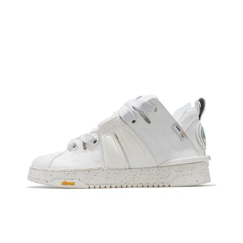 Палладий Slip-resistant Abrasion-resistant Низкий топ Скейтборд Кроссовки Мужские Белый Зеленый