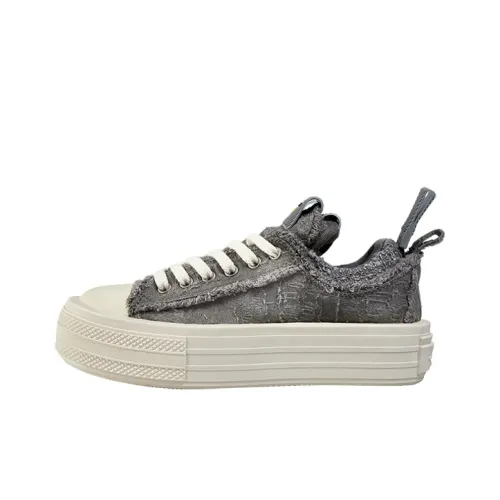 Foreshadow Double Uni 2,0 Slip-resistant Low-top Canvas Shoes Unisex Tie Dye Gray Форешадоу Двойной Uni 2,0 Низкие кеды с противоскользящим покрытием Unisex Tie Dye Серый
