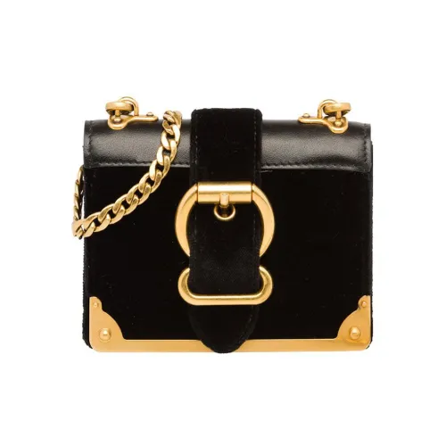 PRADA Телячья кожа Одно плечо Через плечо Монета Кошелек Женские Черный