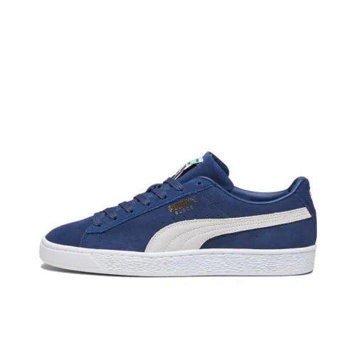 PUMA Suede Slip-Resistant Abrasion-Resistant Breathable Low-Top Skateboard Shoes Men's Blue White PUMA Замша Противоскользящие Устойчивые к износу Дышащие Низкие Кроссовки для скейтбординга Мужские Синий Белый