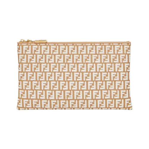 FENDI Рафия Клатч Средний Женский Коричневый Розовый