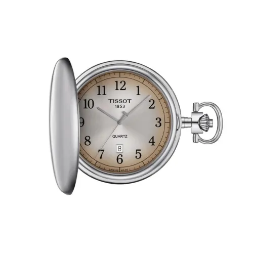 TISSOT Quartz Механизм Нержавеющая сталь Корпус Карманный Часы 48,5 мм Мужские Часы Серебряный T862,410.19,292.00