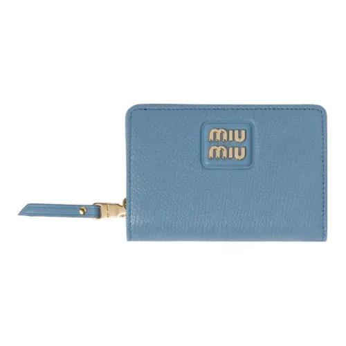 MIU MIU Кожа Кошелек Маленький Женский Синий