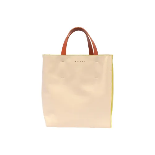 MARNI Museo Soft Телячья кожа Тоут Сумка Сумка для покупок Сумка Маленькая Женская Бежевая Зеленая