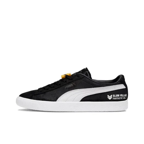 PUMA Suede Series Low Топ Скейтборд Кроссовки Мужские Черный Белый Желтый