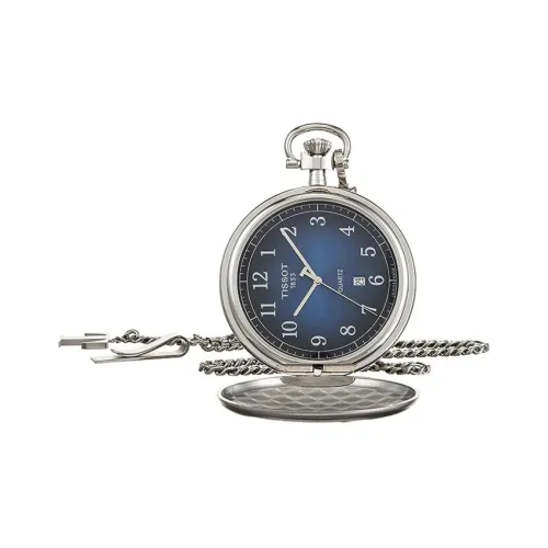 TISSOT Quartz Механизм Нержавеющая сталь Корпус Карманный Часы 48,5 мм Мужские часы Синий T862,410.19,042.00