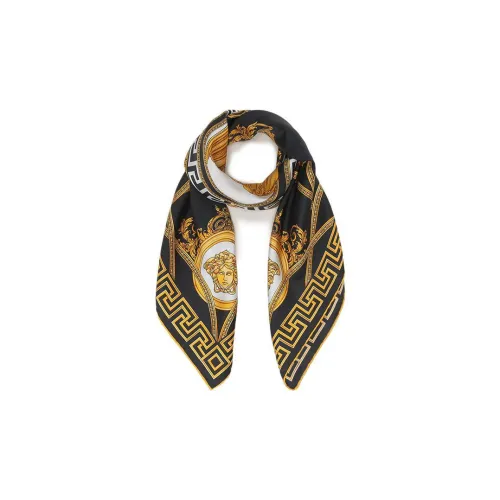 VERSACE Шелковые шарфы Черно-белая панда Унисекс