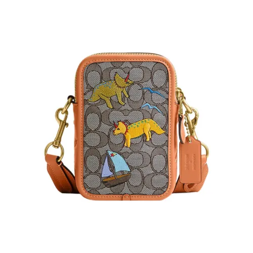 COACH Observed By Us Коллаборация Rogue Жаккард С кожаными вставками Camera Сумка Сумка через плечо Женские