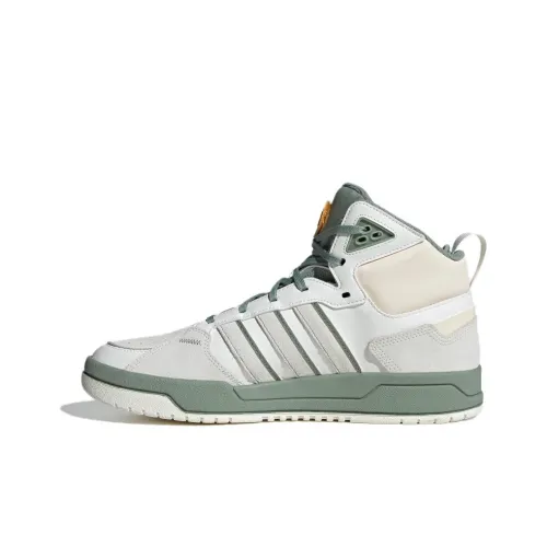 Adidas Neo 100DB Покрытие Slip-Resistant Амортизация MID Топ Скейтборд Кроссовки Унисекс Белый Зеленый