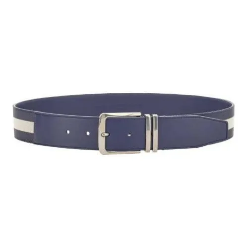 BALLY Синтетический Ткань Детали Шпилька Кожаные ремни Мужской Синий Ширина 4CM
