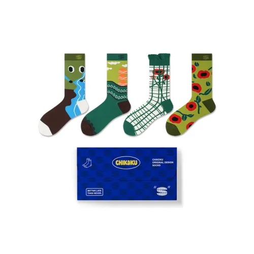 CHIKOKU Мечтательный BACKYARD Сад [4 шт] Женские MID Носки до икры