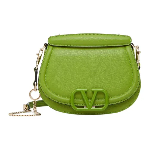Valentino VSLING с текстурой Телячья кожа Седло Сумка Сумка через плечо Женская Зеленая