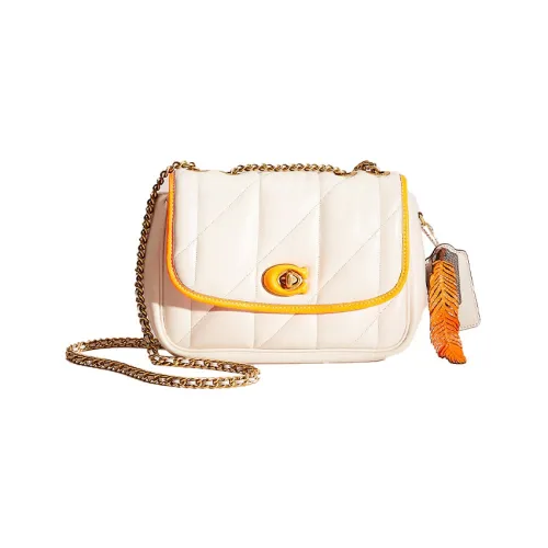 COACH Madison Кожа Подушка Сумка Сумка через плечо Средняя Женская Белая