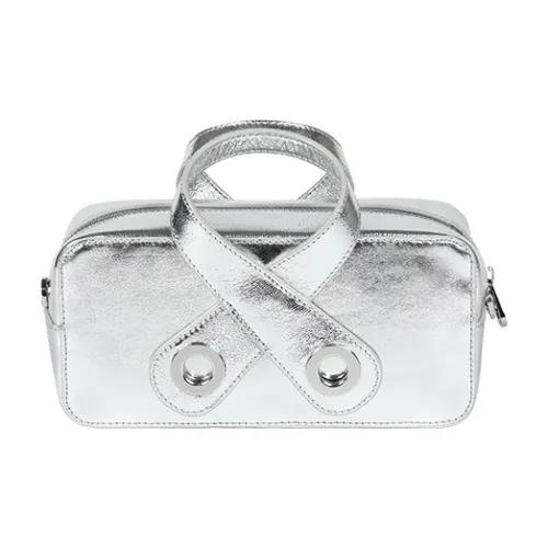 IRI BY IRIDESCENCE Сумка из натуральной коровьей кожи маленькая женская черная серебряная