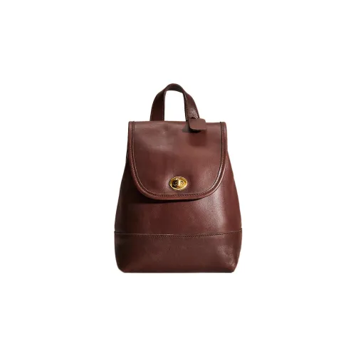 COACH Leather Backpack Medium Women's Vintage Brown COACH Кожа Рюкзак Средний Женские Винтаж Коричневый