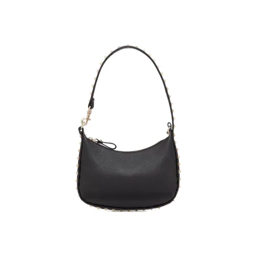 Valentino Rockstud Телячья кожа с текстурой Сумка-хобо Сумка через плечо Женская Черная