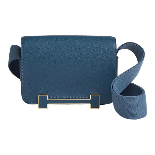 HERMES Geta Mysore Шевро Сумка через плечо Сумка на плечо Женская 7U Темно-синий