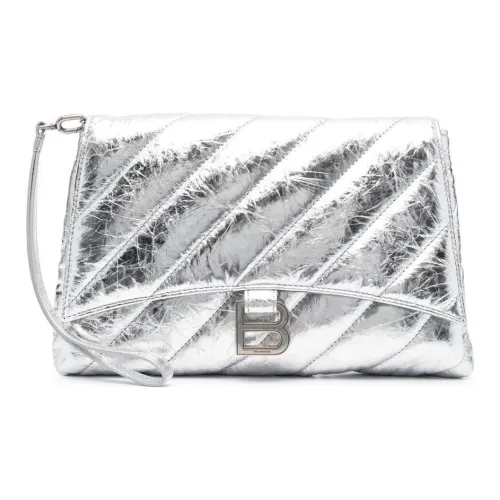 Balenciaga Crush Телячья кожа Клатч Женское Серебро