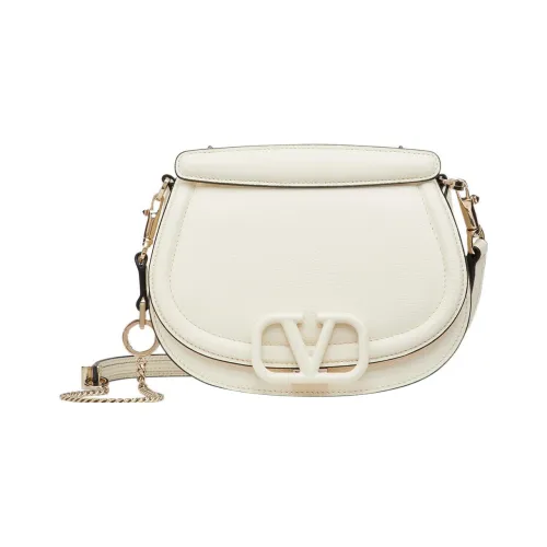 Valentino VSLING с текстурой Телячья кожа Седло Сумка Сумка через плечо Сумка на плечо Женская Белая