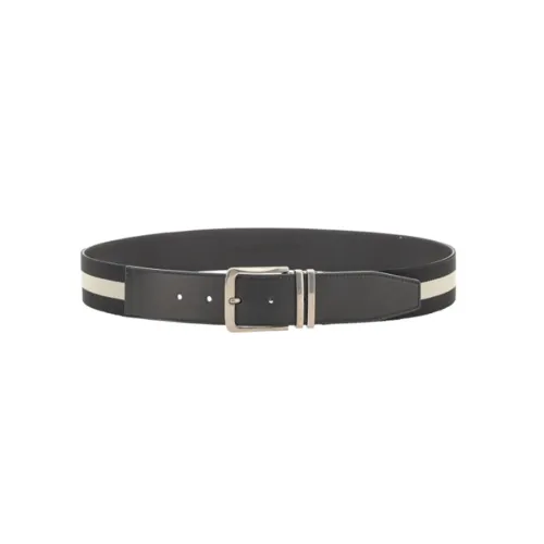 BALLY Гибкие Износостойкие Ремни из кожи с застежкой-булавкой Мужской Черный Ширина 4CM