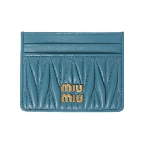 MIU MIU Matelassé Кожа Кошелек Держатель для карт Женский Темно-синий