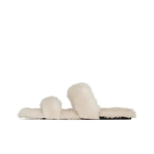 SAINT LAURENT Rubber Slide Тапочки Женские Бежевые