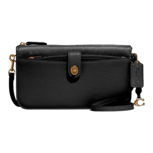 COACH NOA POP Up кожаная сумка через плечо сумка для доставки женская черная