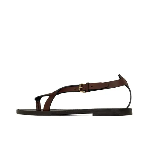 SAINT LAURENT Culver One Ремешок Сандалии Женские Коричневый