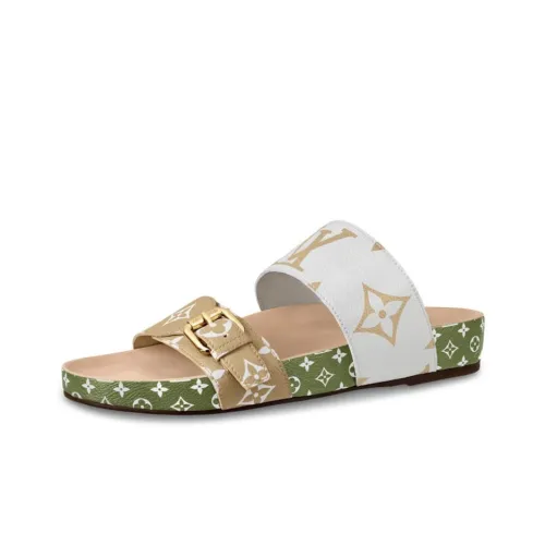 LOUIS VUITTON Bom Dia Слипоны Женские Белый Зеленый