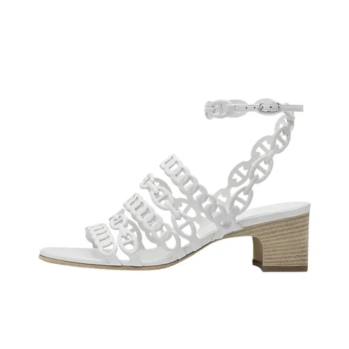 HERMES Enchainee One Ремешок Сандалии Женские Белые