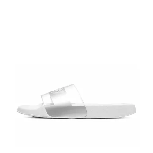 Skechers Сандалии EVA Резина Подошва Шов Слипоны Женские Белые Серебряные