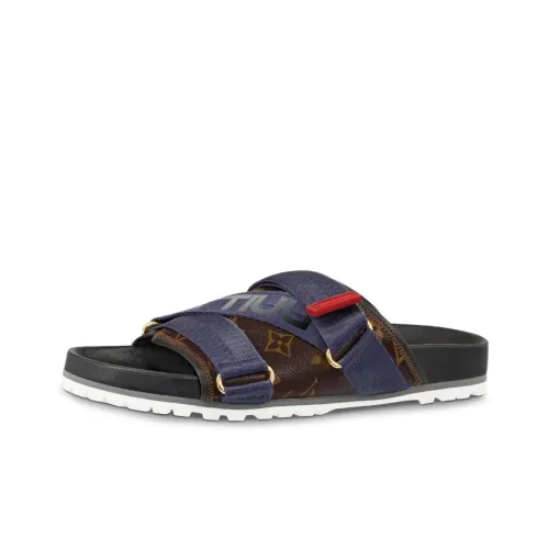 LOUIS VUITTON Honolulu Стильные Сандалии Мужские Синие Коричневые