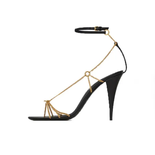 SAINT LAURENT Cristal One Ремешок Сандалии Женские Черные