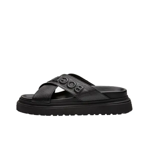 BOGNER Резина Подошва Кожаные Слипоны Мужские Черные