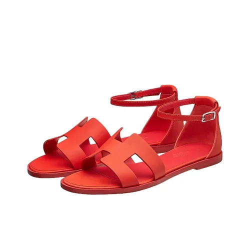 HERMES Santorini One Ремешок Сандалии Женские Красные