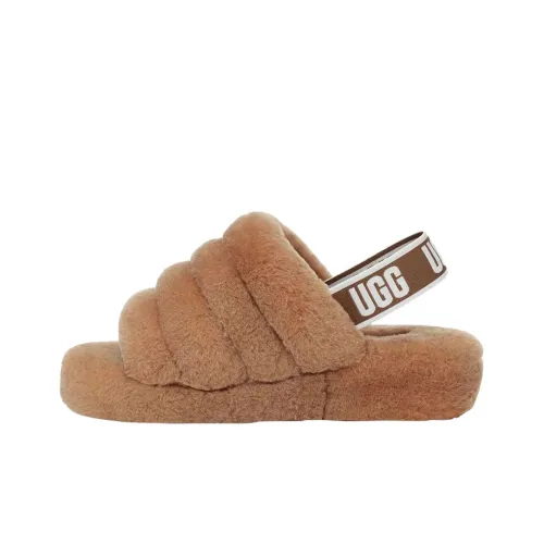 UGG FLUFF YEAH Стильные Сандалии Женские Каштановые