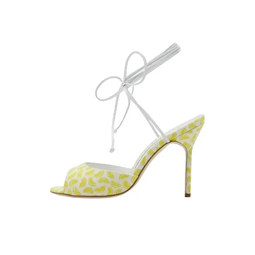 MANOLO BLAHNIK Jadastrap one Ремень Сандалии Женские Белые Желтые